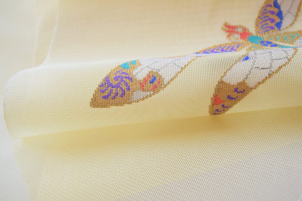 夏帯　紗の九寸名古屋帯　すくい　手織り　ガレの蜻蛉　今小路 あま宮