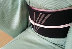 縞小紋　名古屋帯　時計