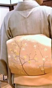 名古屋帯　こぶし　隼人紬　桜染め