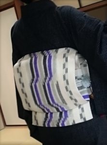 八寸名古屋帯　洛風林　木綿　久留米絣