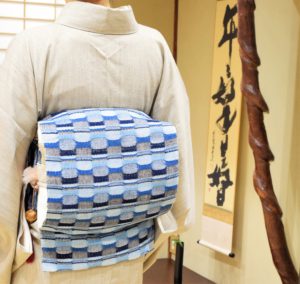 八寸名古屋帯　手紡木綿　多々野桂子作