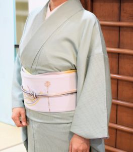 染替えた御召　名古屋帯　鯉のぼり