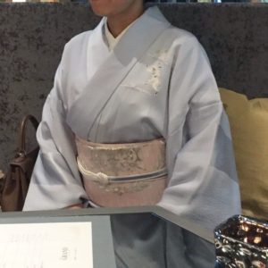 単衣　附下　襟元