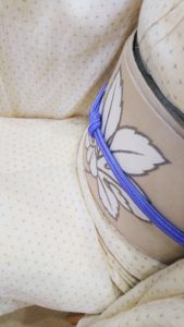 小千谷縮　手織り　十字絣　夏帯　ヤツデ