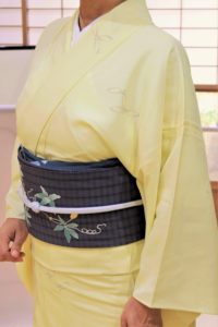 絽小紋　七宝　夏帯　時計草