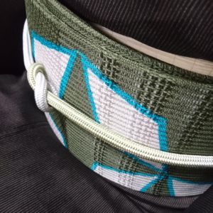 明石縮　焦げ茶　麻の葉　夏帯