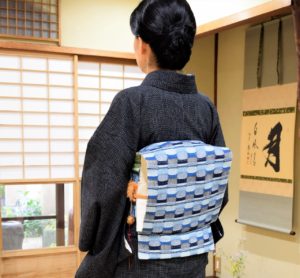 手紡木綿ｎ八寸名古屋帯　多々野桂子作