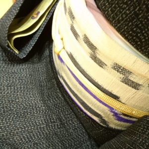 久留米絣　文人織　八寸名古屋帯　洛風林