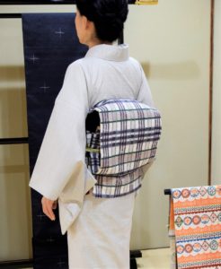 リング大島　蚊絣　名古屋帯　吉野間道