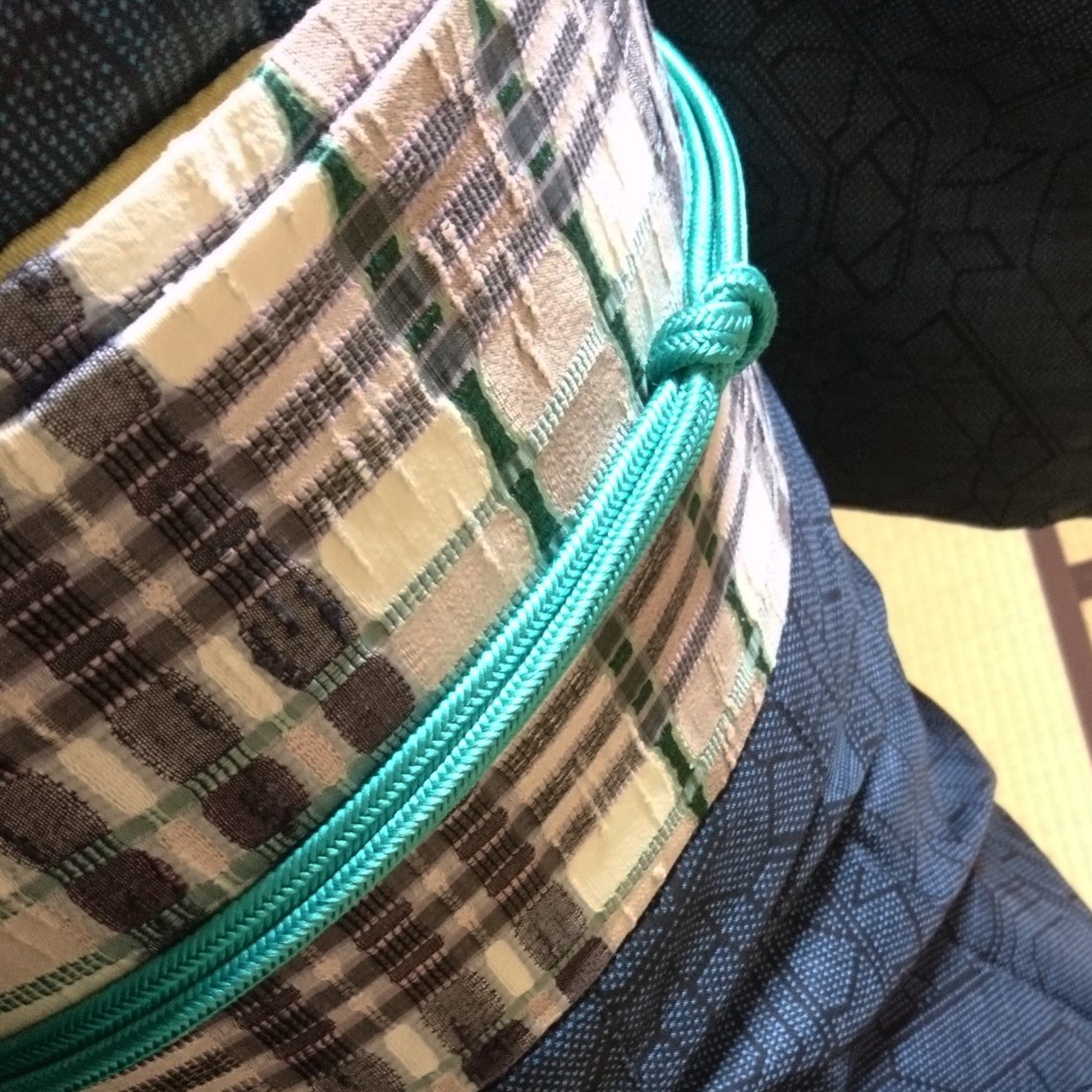 大島紬　蜀江文　吉野間道名古屋帯