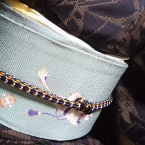 大島紬 絵絣　名古屋帯　宝尽くし