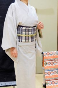 リング大島　蚊絣　名古屋帯　吉野間道
