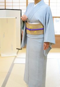 波頭小紋 銀杏　名古屋帯