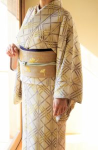 小紋 変わり立枠　名古屋帯　クリキュラ　銀杏　夢訪庵