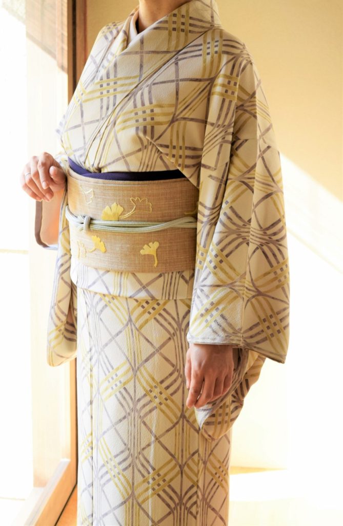 小紋 変わり立枠　名古屋帯　クリキュラ　銀杏　夢訪庵