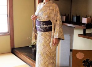 小紋　変わり立枠　名古屋帯　更紗