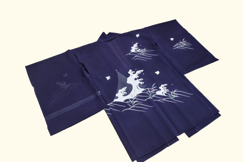 夏羽織 網干と千鳥 後