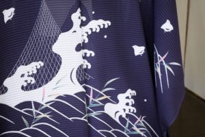 夏羽織　網干と千鳥
