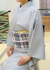 真田縞　紬　名古屋帯　吉野間道