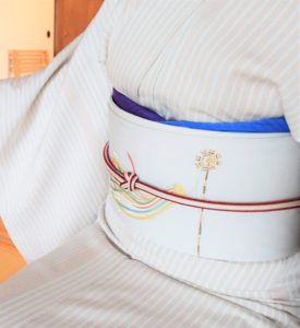 単衣小紋　矢羽縞　名古屋帯　鯉のぼり