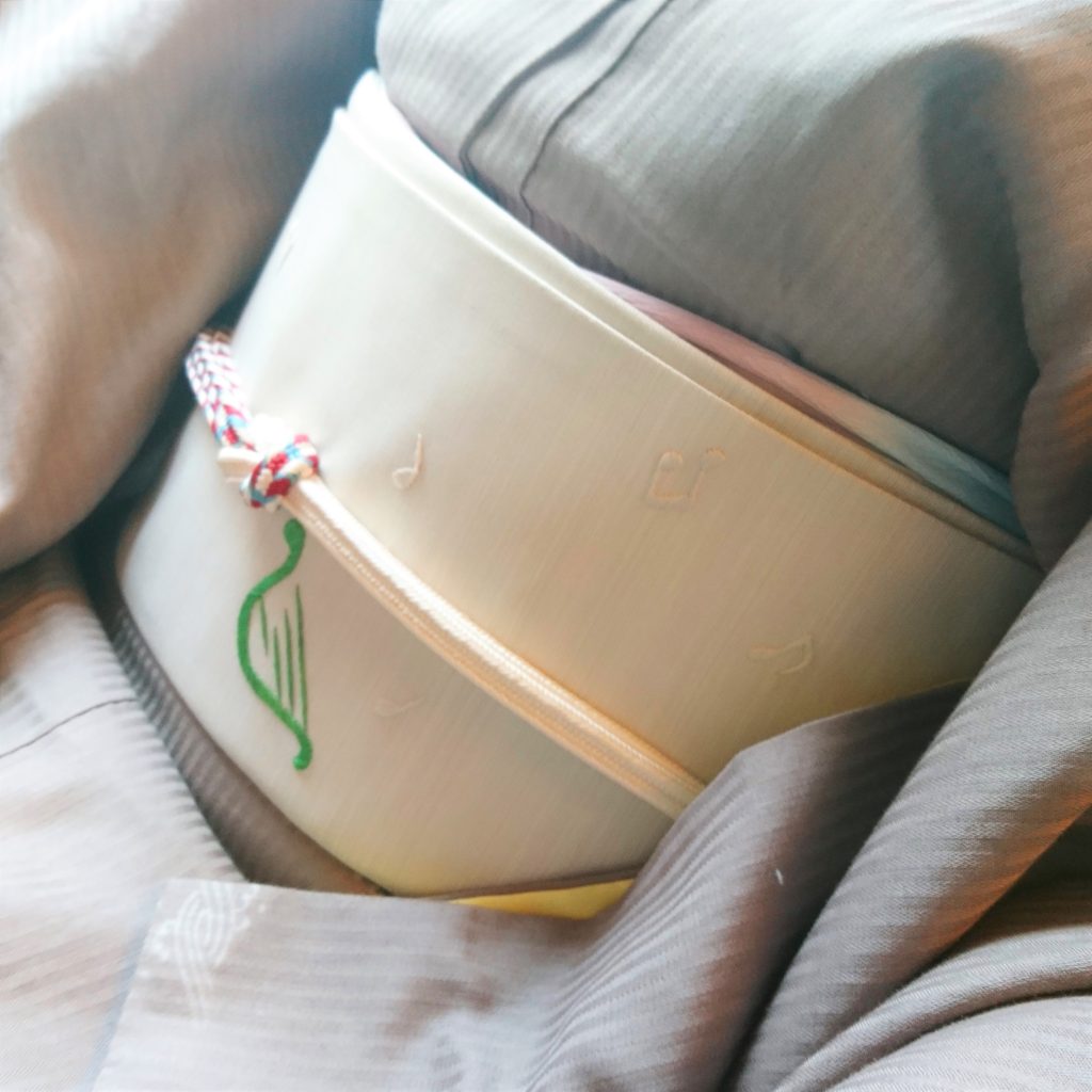 木綿　袷仕立て　天使と音符　名古屋帯　夢訪庵