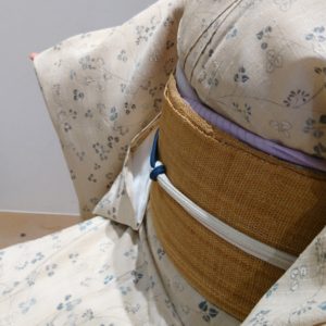 生紬 小紋　科布　自然布