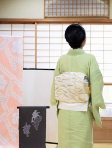 能登上布 江戸小紋 にたり縞　夏帯　今立和紙　麦穂