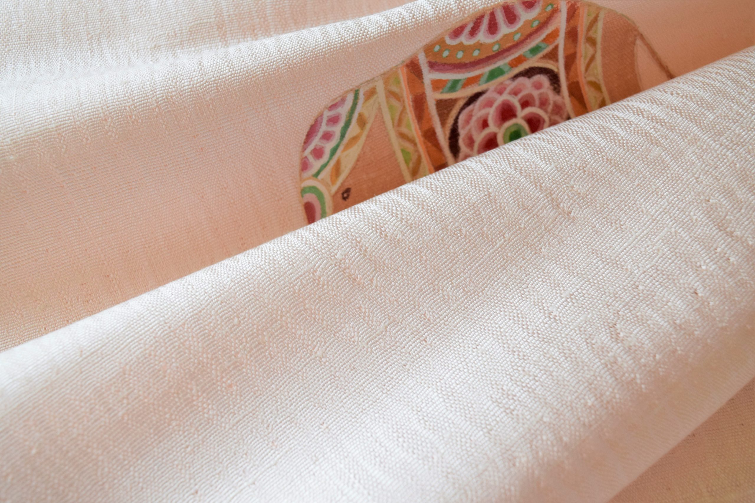 織の九寸名古屋帯 手織 草木染め アクリル染料 飾り象 夢訪庵 今小路 あま宮