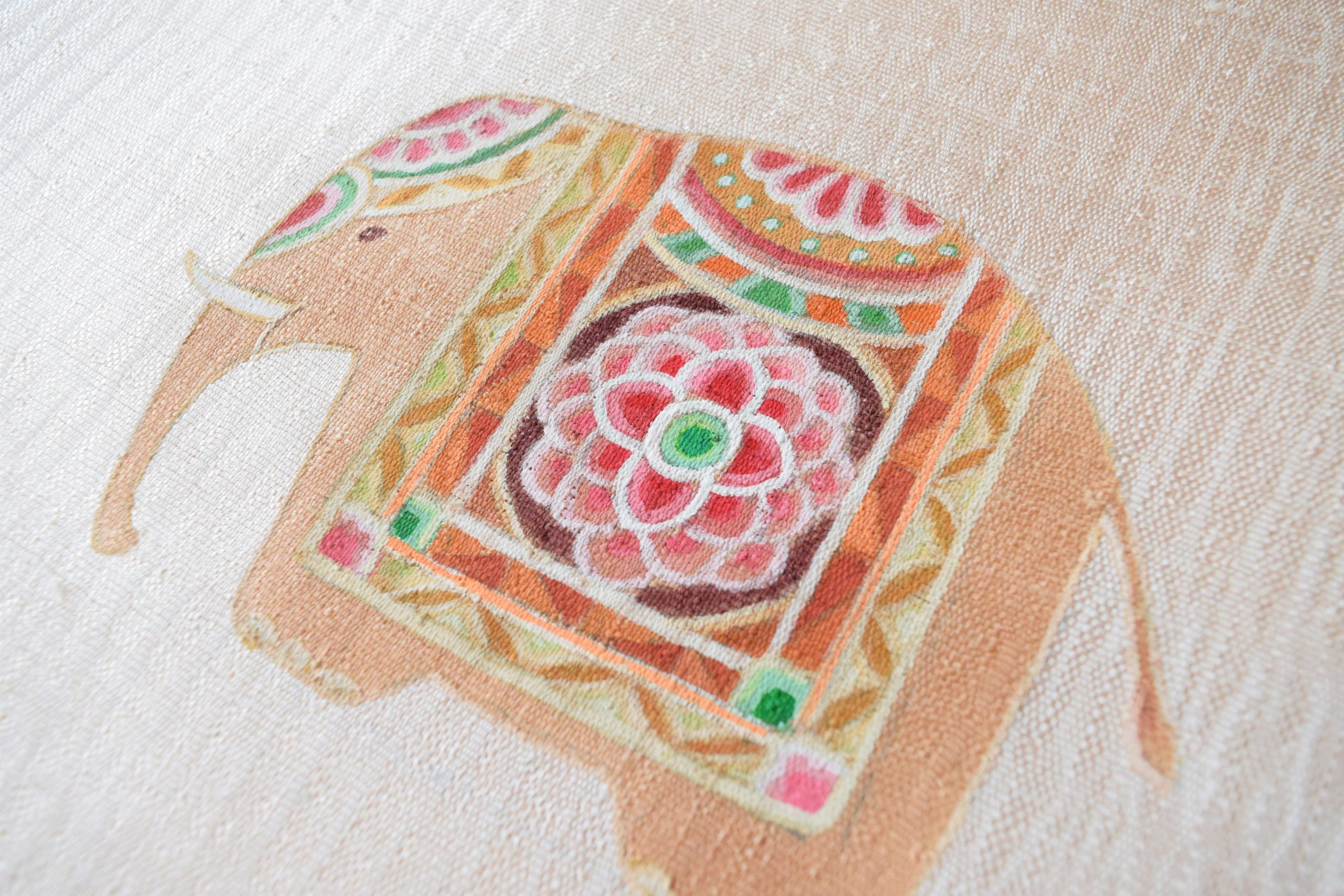 織の九寸名古屋帯 手織 草木染め アクリル染料 飾り象 夢訪庵 今小路 あま宮