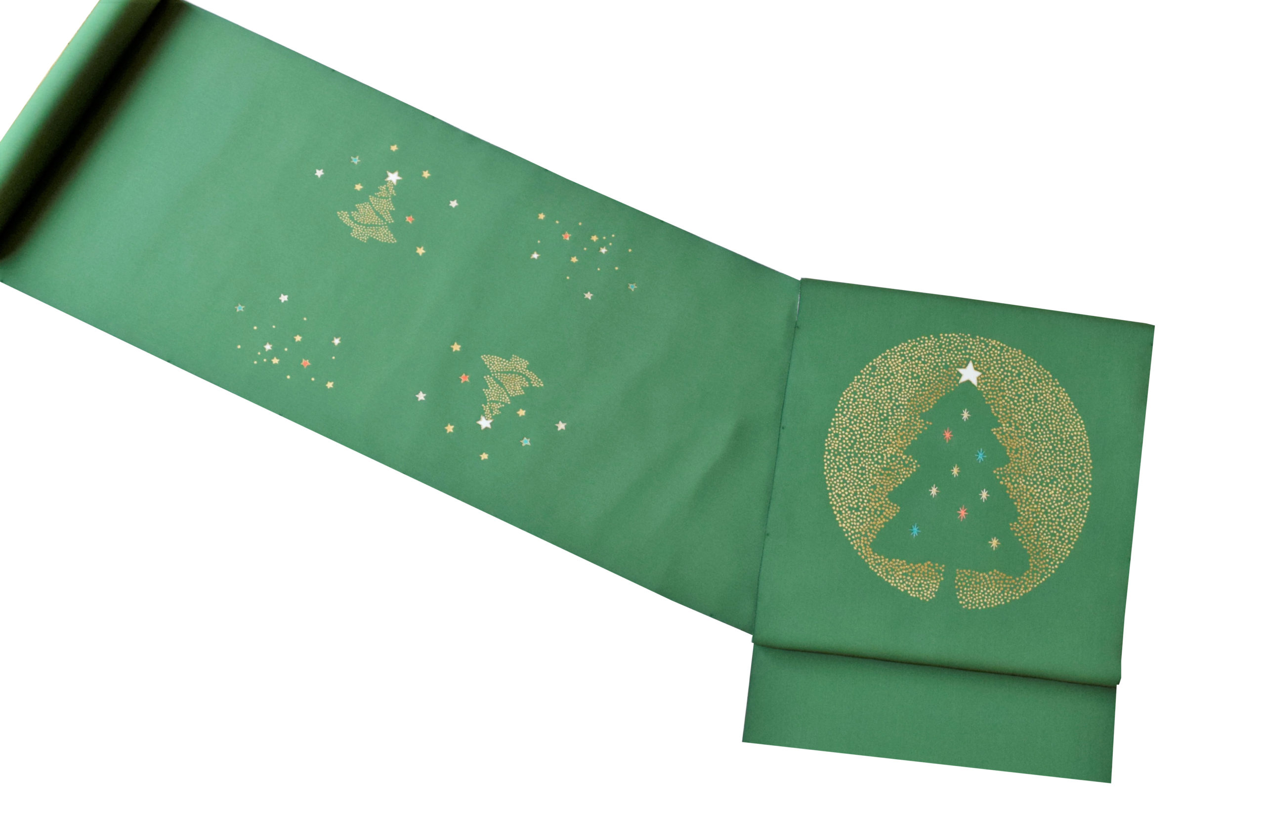 塩瀬 染の九寸名古屋帯 季節の染帯 クリスマス クリスマスツリー 今小路 あま宮