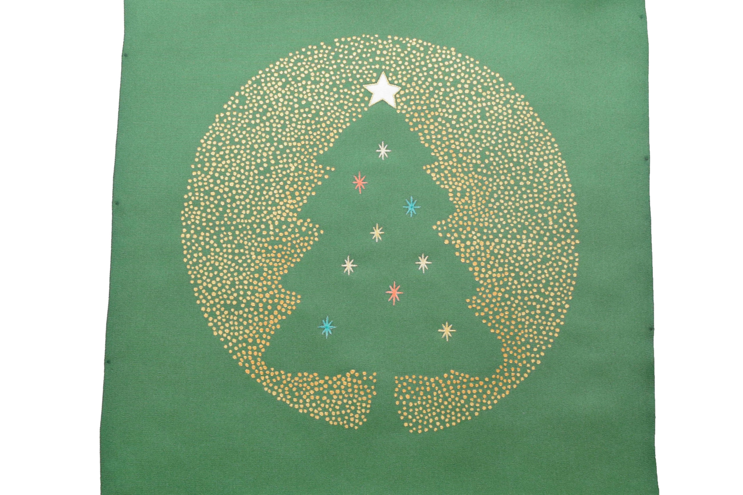 塩瀬 染の九寸名古屋帯 季節の染帯 クリスマス クリスマスツリー 今小路 あま宮