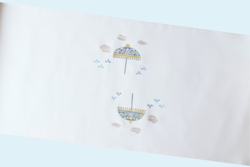 塩瀬　染の九寸名古屋帯　飾り象　今小路 あま宮　