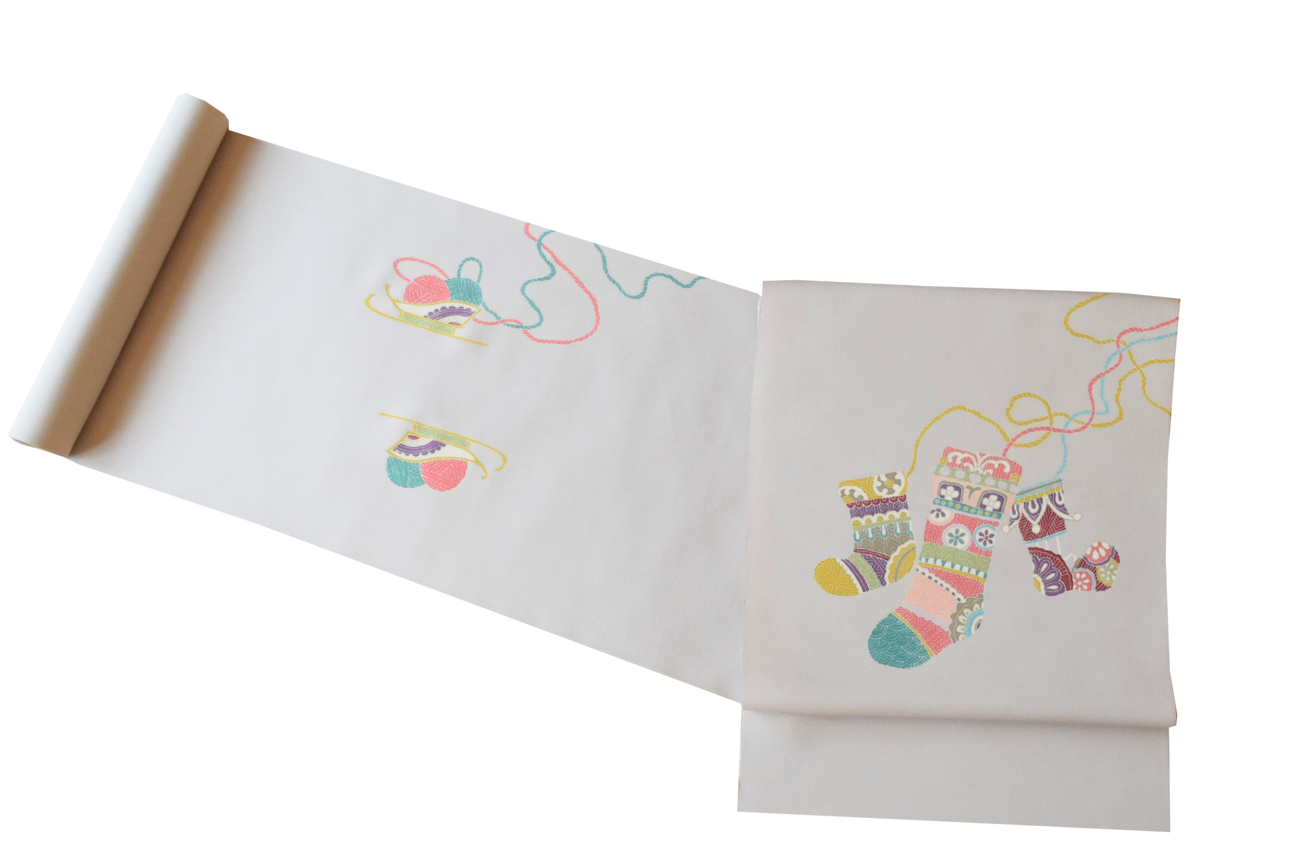 塩瀬 染の九寸名古屋帯 季節の染帯 靴下 今小路 あま宮