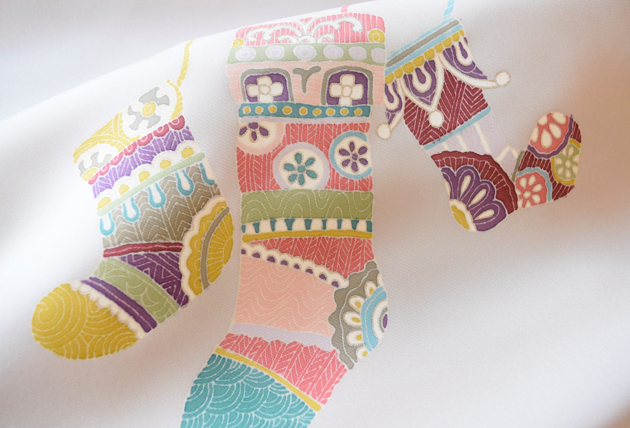 塩瀬 染の九寸名古屋帯 季節の染帯 靴下 今小路 あま宮