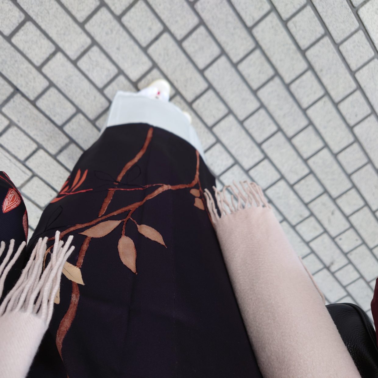 道行コート　ビロード　南天　今小路 あま宮　睦月のキモノ　日帰り出張のキモノ