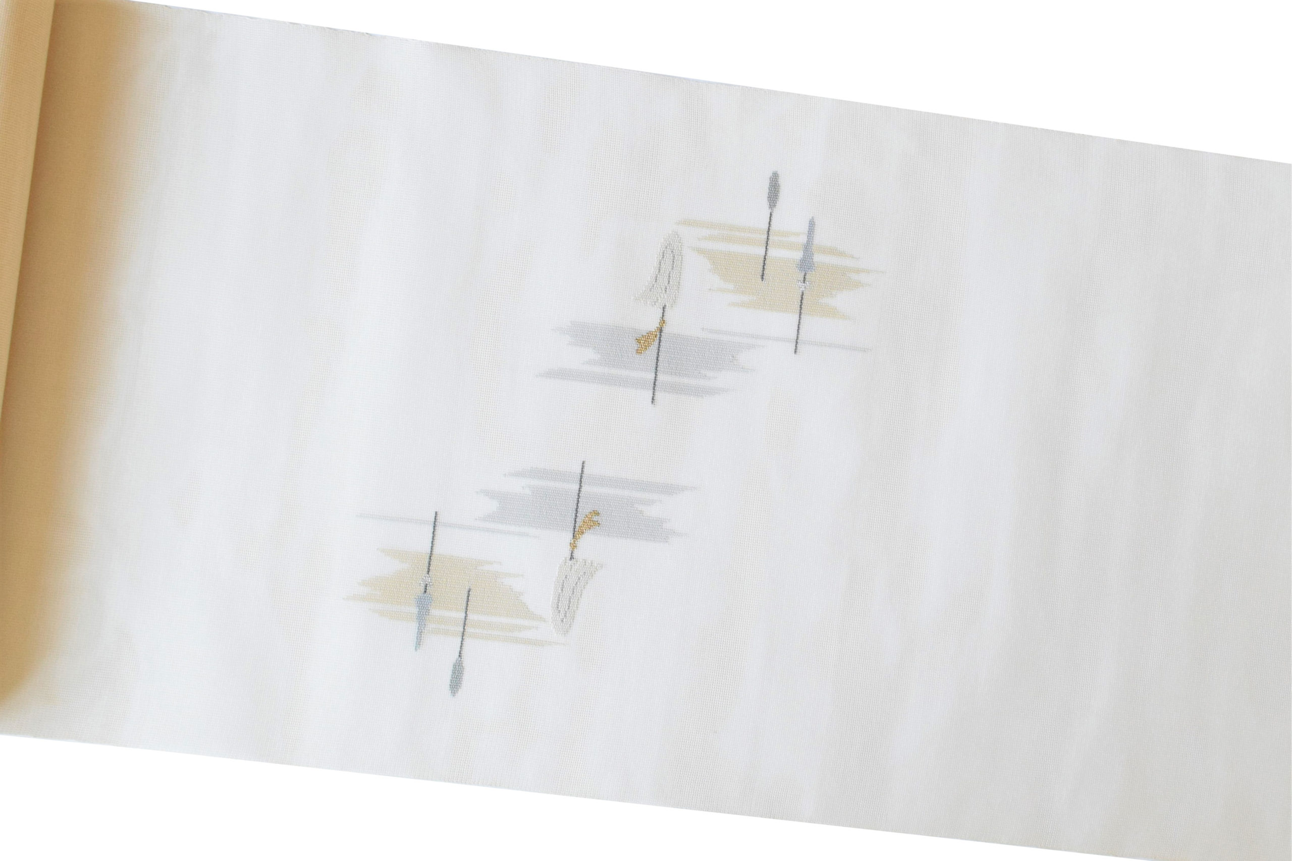 夏帯 紗の九寸名古屋帯 手織 すくい 蛙行列 今小路 あま宮