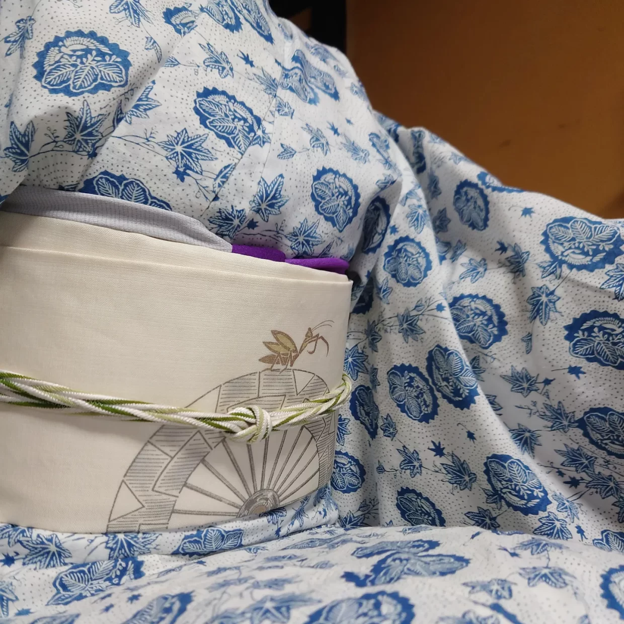 浴衣　両面染　長板中形　松原忠　桐と鳳凰　夏帯　紗紬　蟷螂山　今小路 あま宮　今小路 あま宮 別誂え