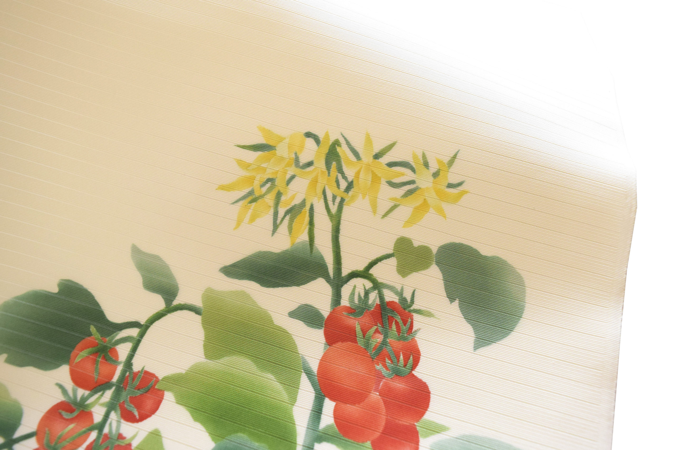 染の九寸名古屋帯 絽塩瀬 友禅 ミニトマト 今小路 あま宮