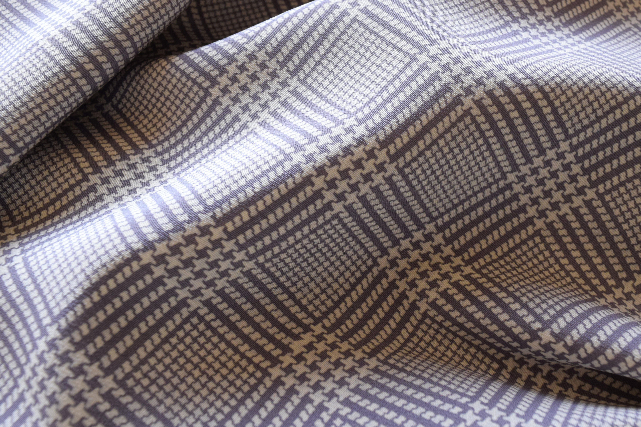 単衣 小紋 両面染 真糊 伊勢型小紋 グレンチェック 今小路 あま宮