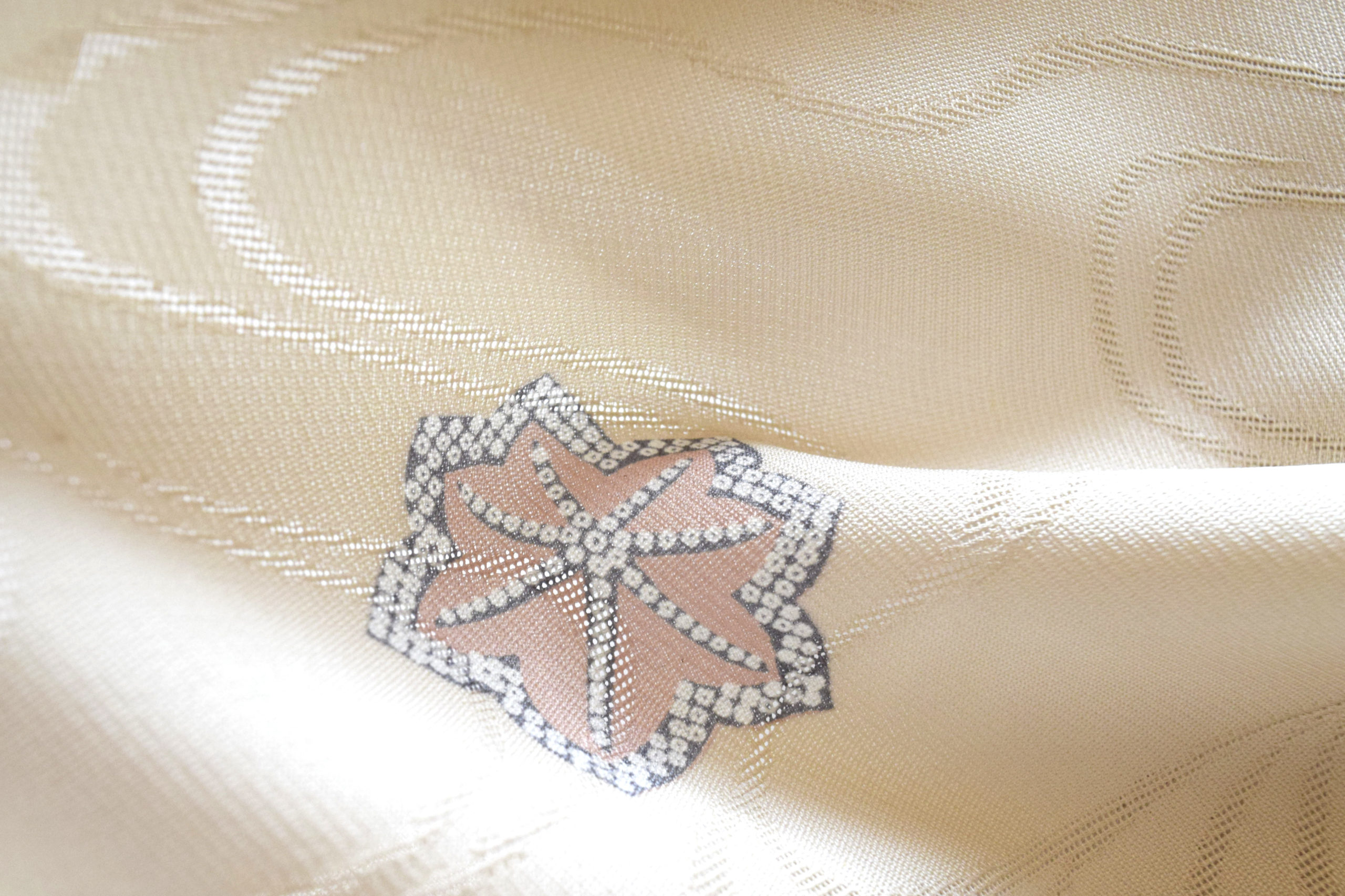 単衣小紋 流水地紋 に 疋田楓 真糊 伊勢型小紋 今小路 あま宮