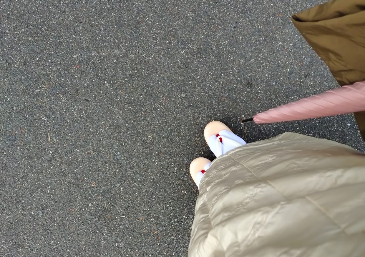 雨コート　しじら織　洛風林　komiya仕立て　装履　祇園ない藤　今小路 あま宮　室町パトロール　霜月のキモノ