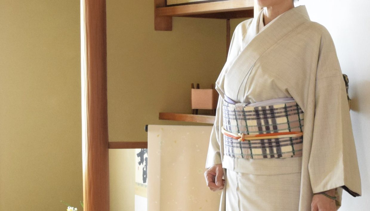 リング大島　白大島　蚊絣　織の九寸名古屋帯　手織り　吉野間道　隼人紬　今小路 あま宮　如月のキモノ