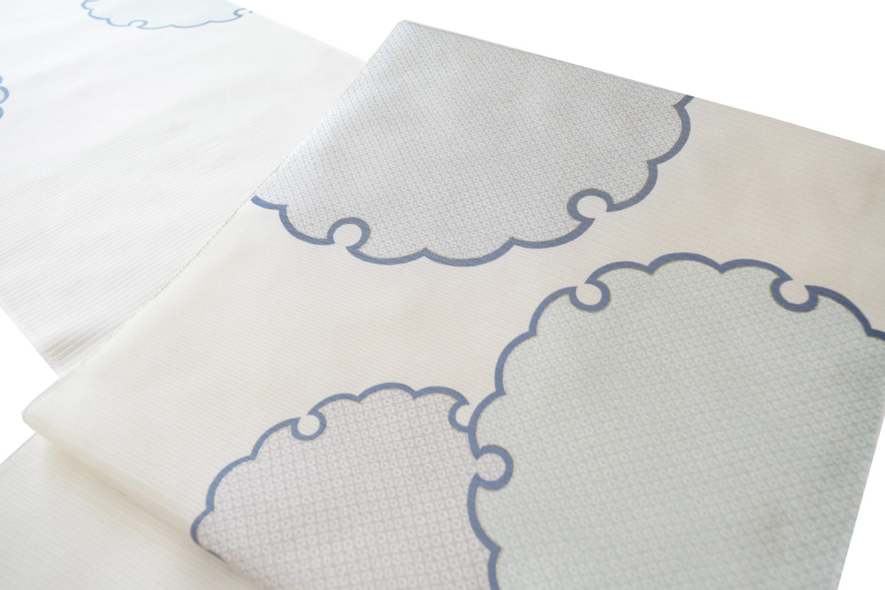 夏帯　染めの九寸名古屋帯　五本絽　疋田雪輪　真糊　今小路 あま宮　2025年