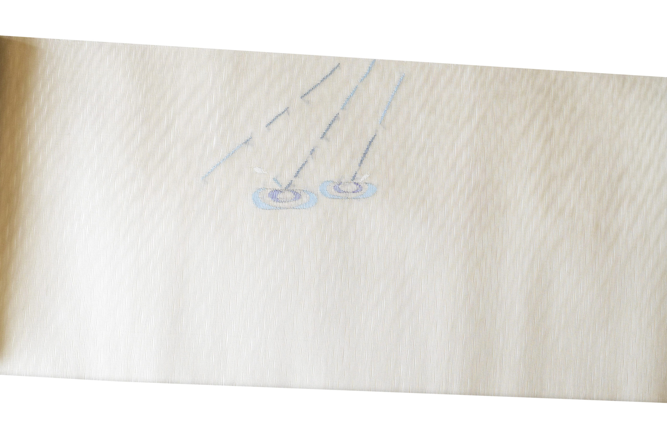 夏帯 あまやどり 草木染め 手織り 刺繍 夢訪庵 今小路 あま宮 織の九寸名古屋帯