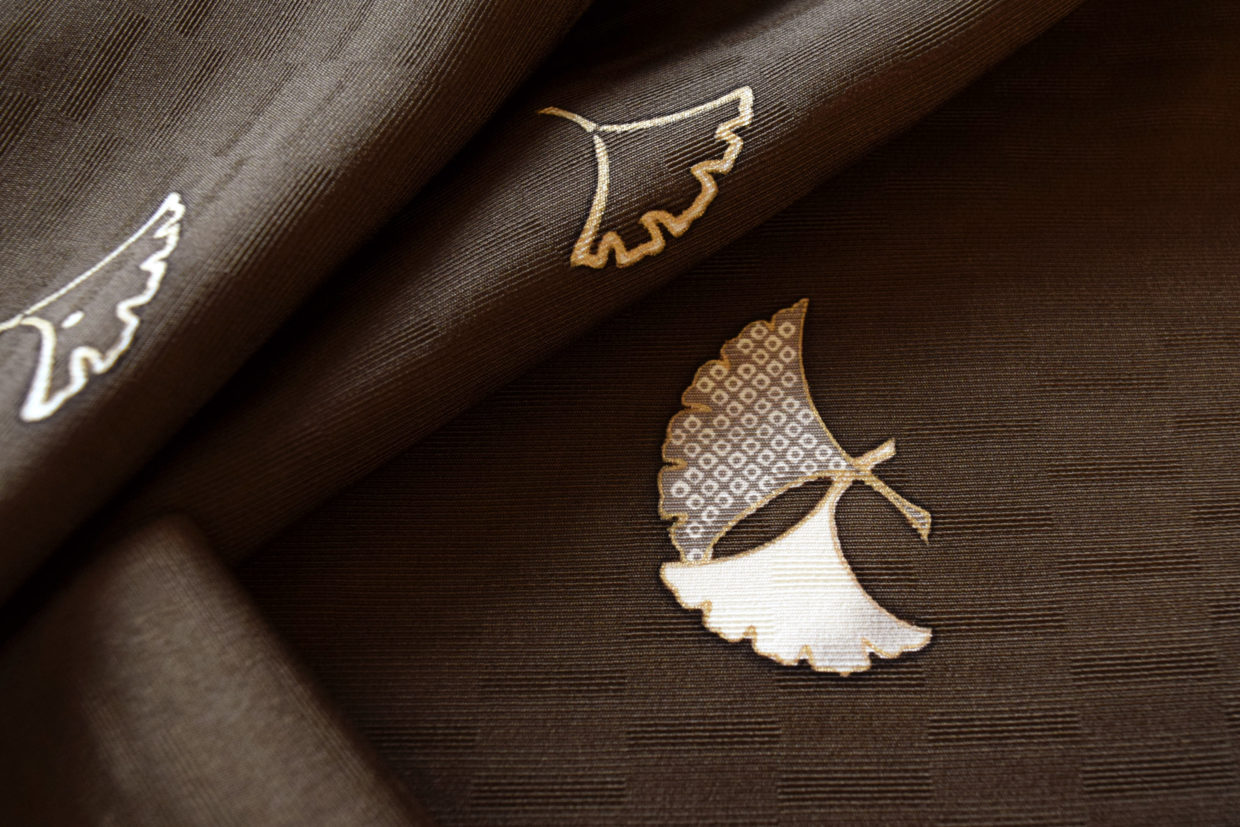 小紋　飛び柄小紋　銀杏　工芸キモノ野口　今小路 あま宮　