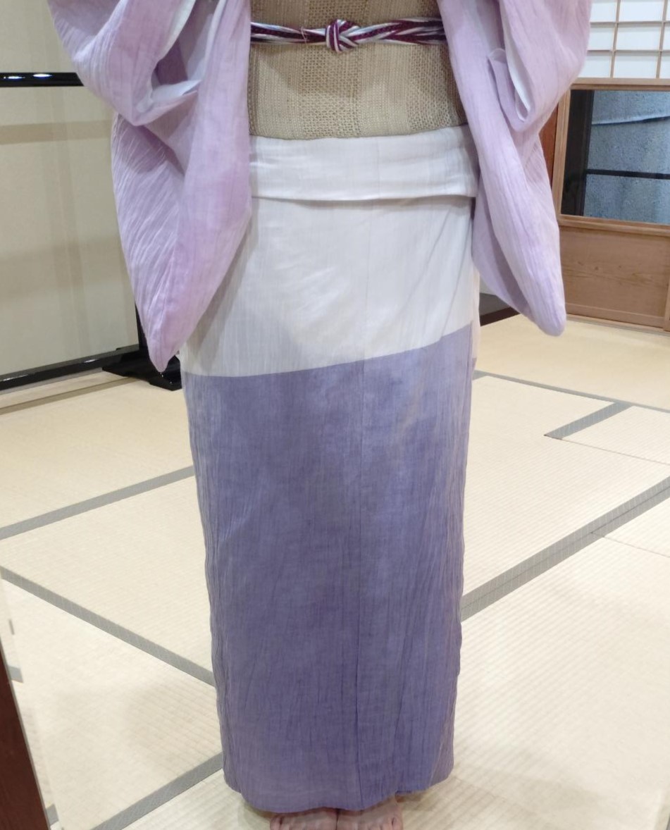 綿ちぢみ　綿麻　絵羽　夏帯　自然布　藤布　今小路 あま宮　雨の日予報の着物　水無月のキモノ