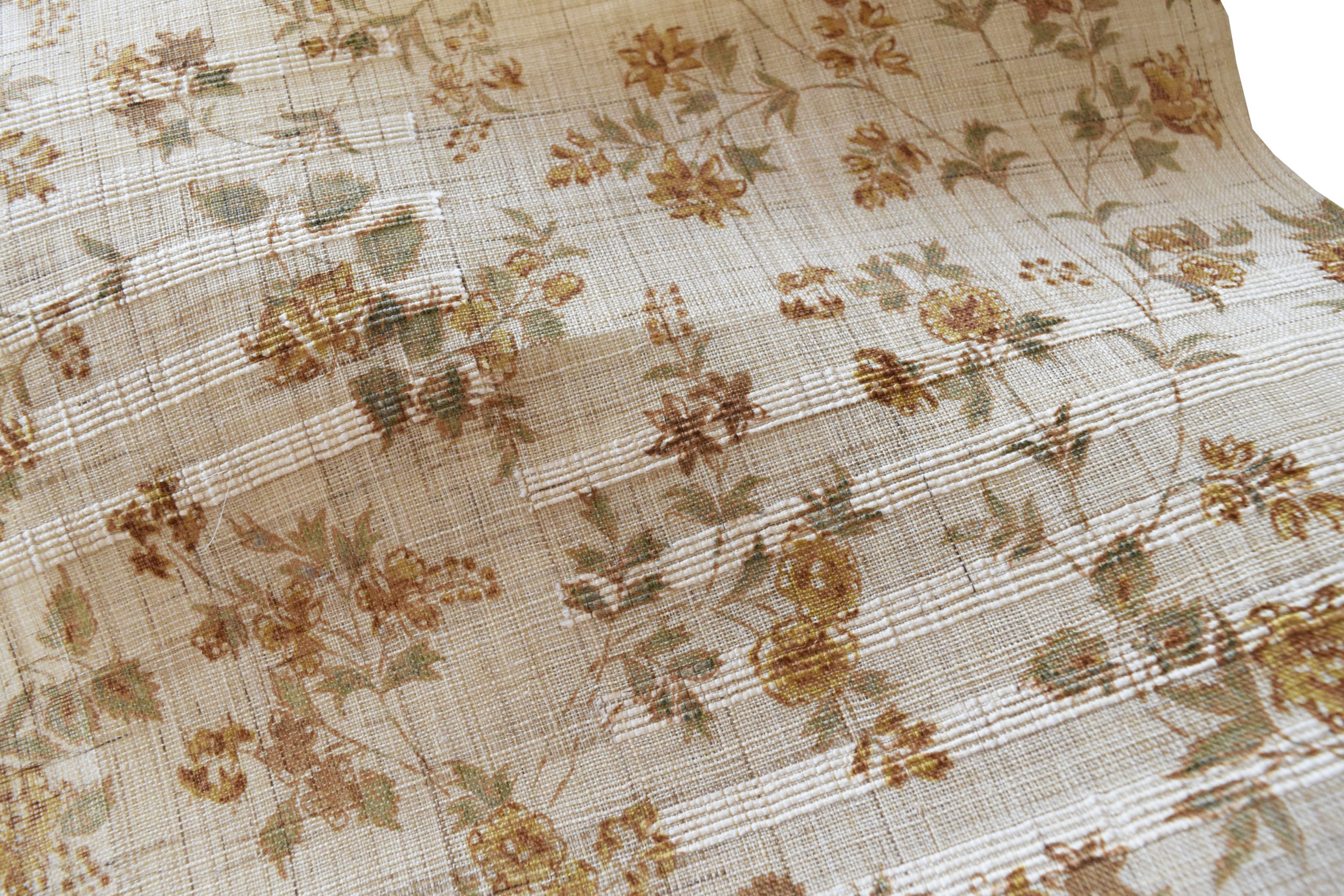 夏帯 麻九寸 古渡金更紗 多ち花 今小路 あま宮 摺り型友禅