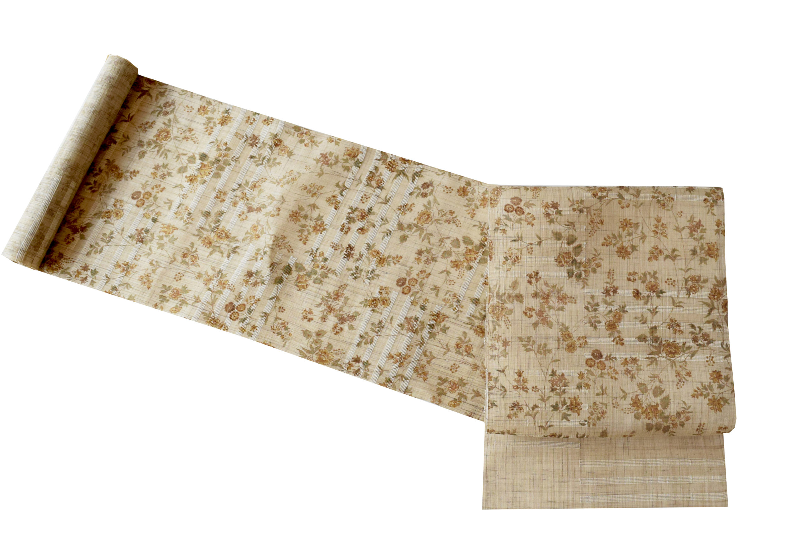 夏帯 麻九寸 古渡金更紗 多ち花 今小路 あま宮 摺り型友禅