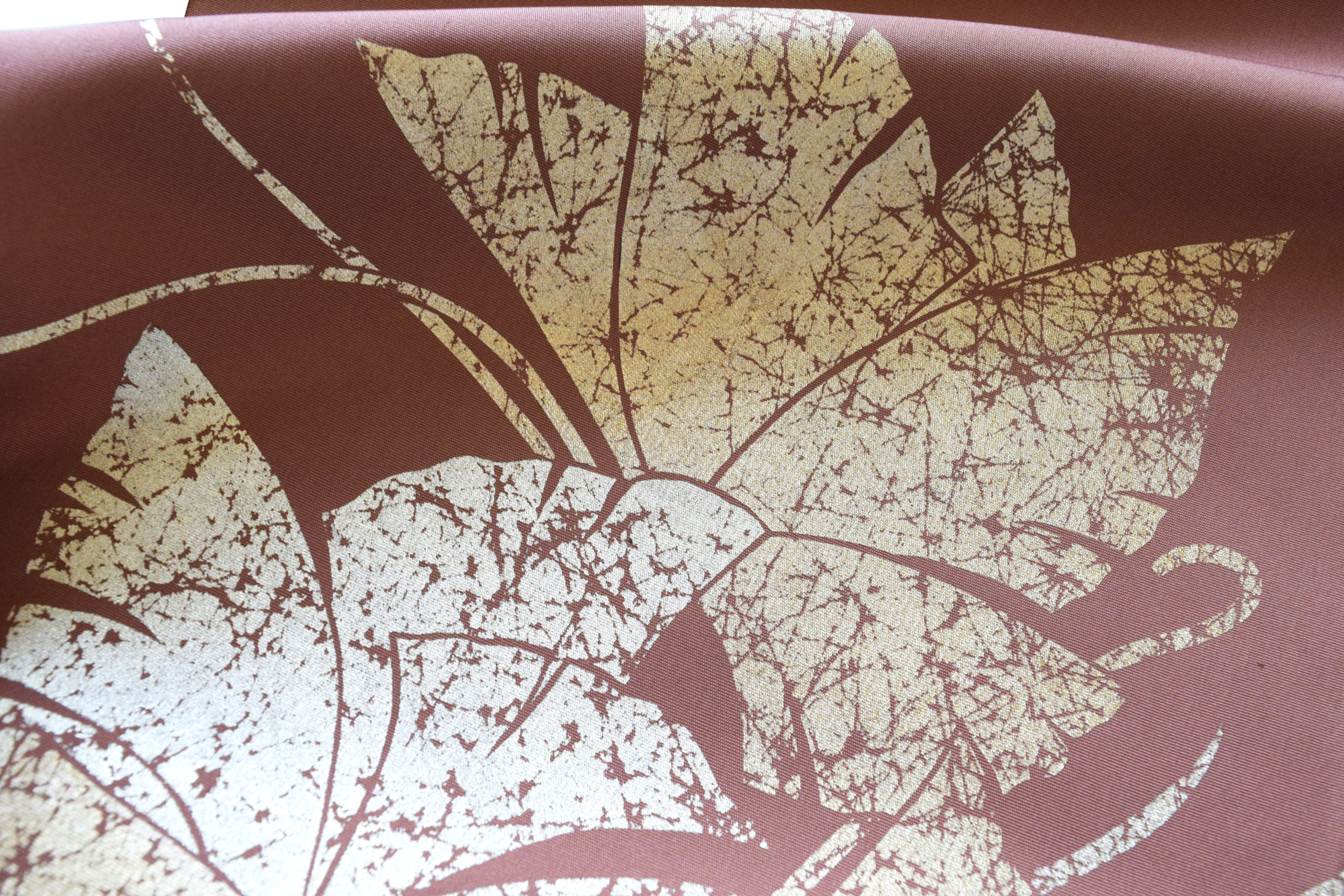 塩瀬の染帯 染の九寸名古屋帯 箔 変り銀杏蝶 今小路 あま宮