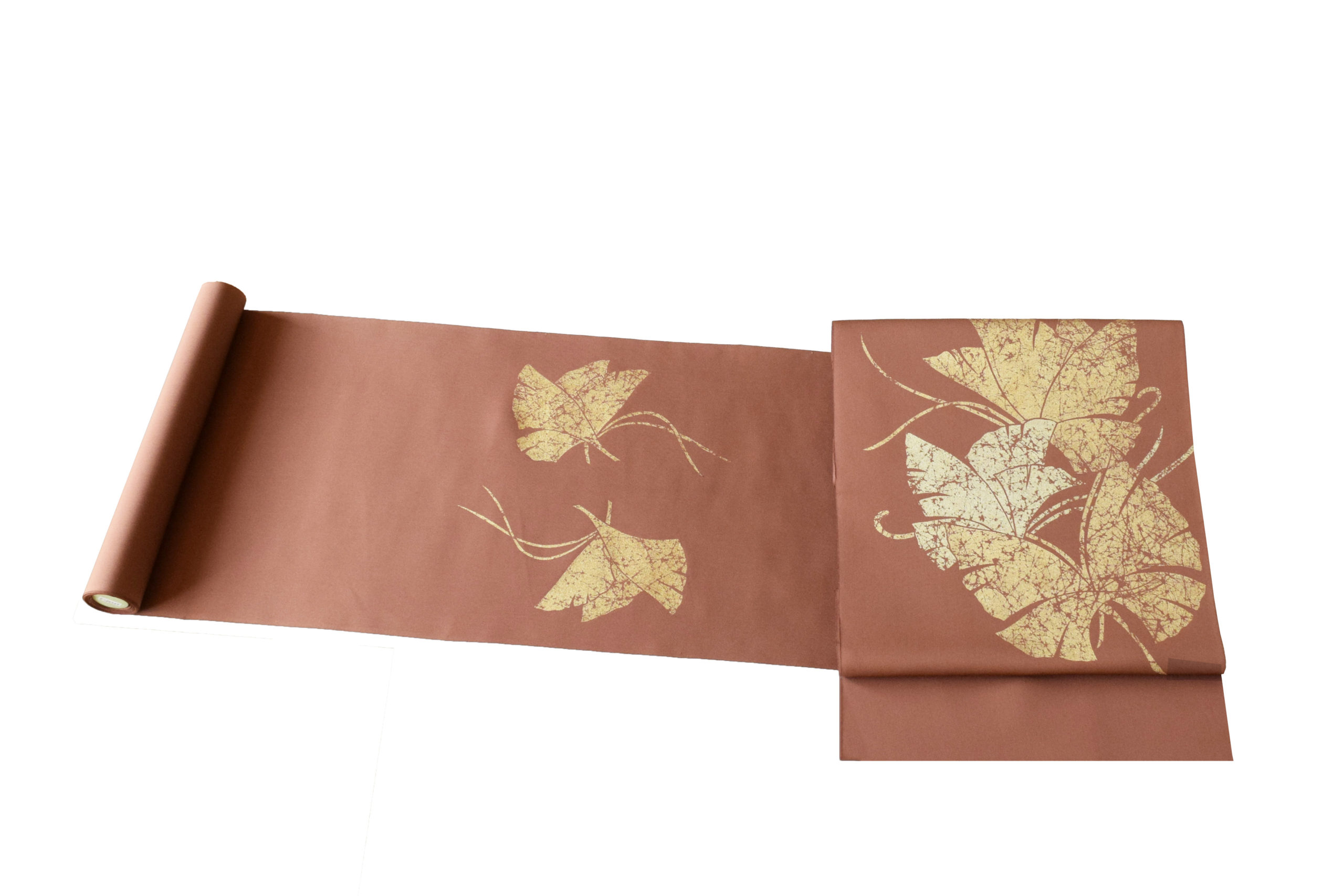 塩瀬の染帯 染の九寸名古屋帯 箔 変り銀杏蝶 今小路 あま宮